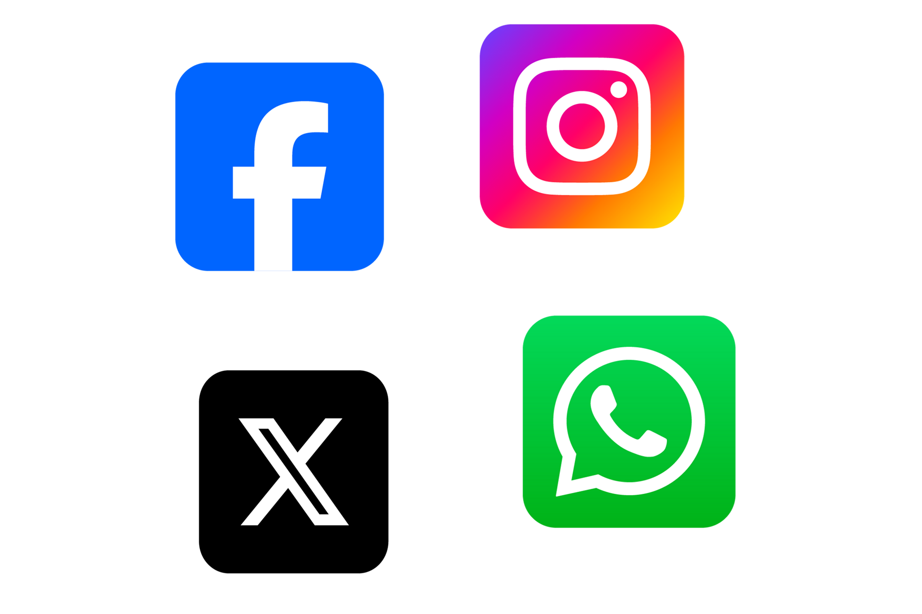 Instagram, Facebook, X and WhatsApp